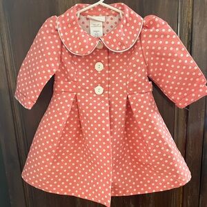 Bonnie Baby Pink Polka Dot Dress and Coat Set